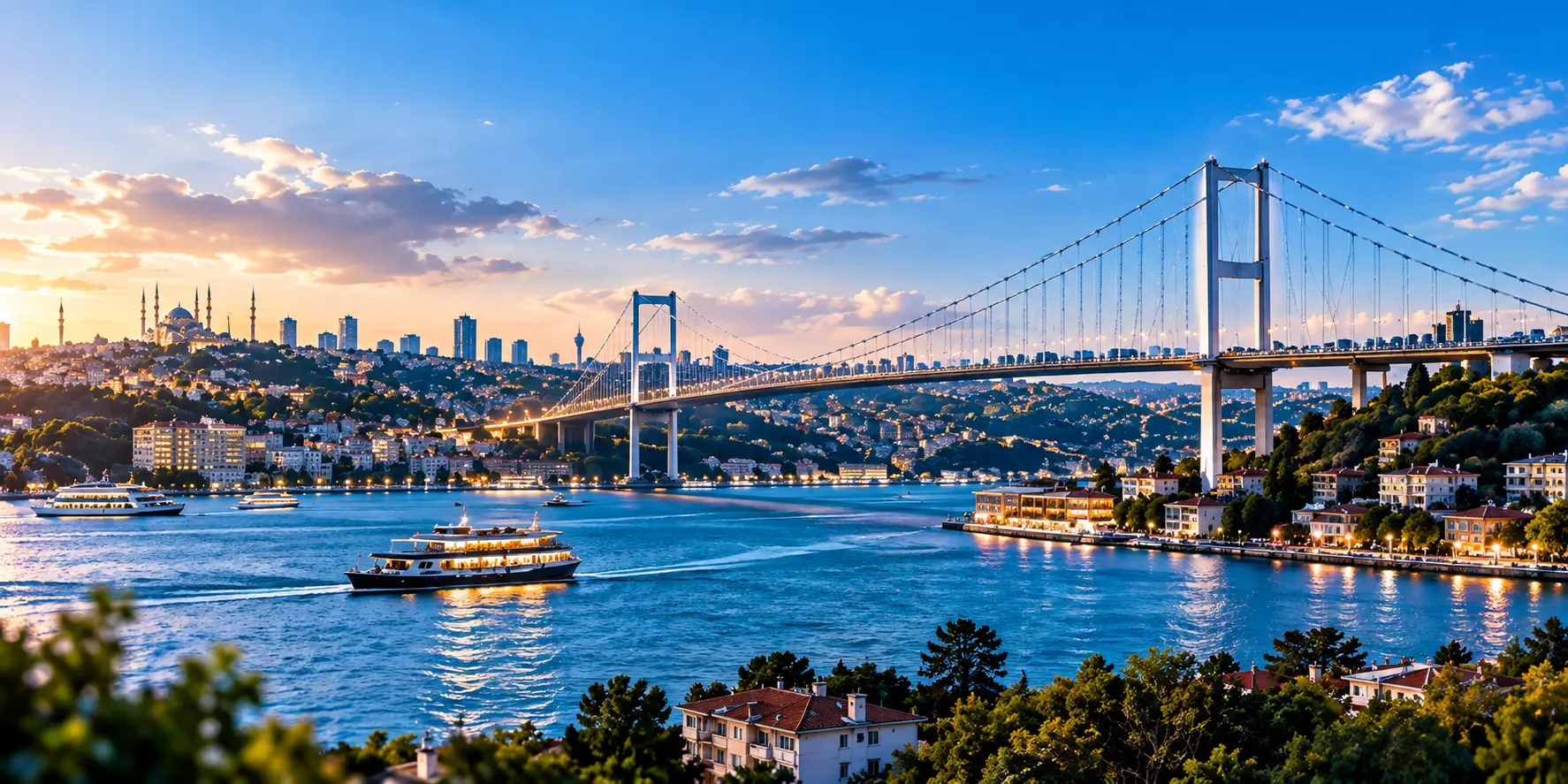 İstanbul Boğazı ve köprü manzarası